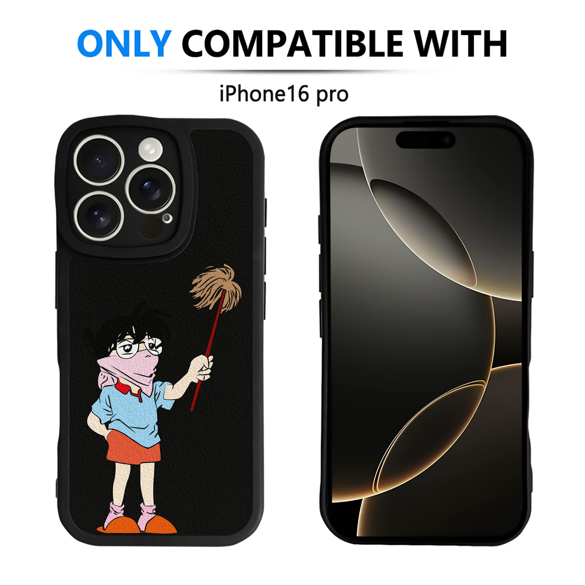 （画像用） 名探偵コナン 江戸川 コナン Detective Conan Conan Edogawa 【iPhone 16シリーズ対応】シリコンスマホケース（レザー調） 材質：シリコン